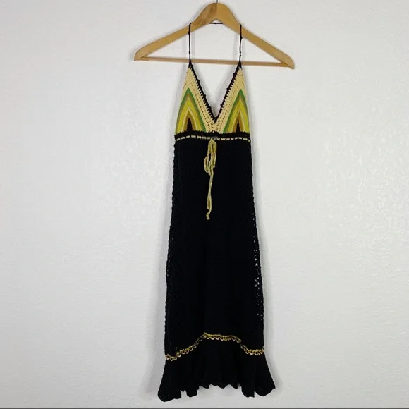 Free People | Dresses | Free People Black New Wave Rainbow Crochet Mini  Dress | Poshmark